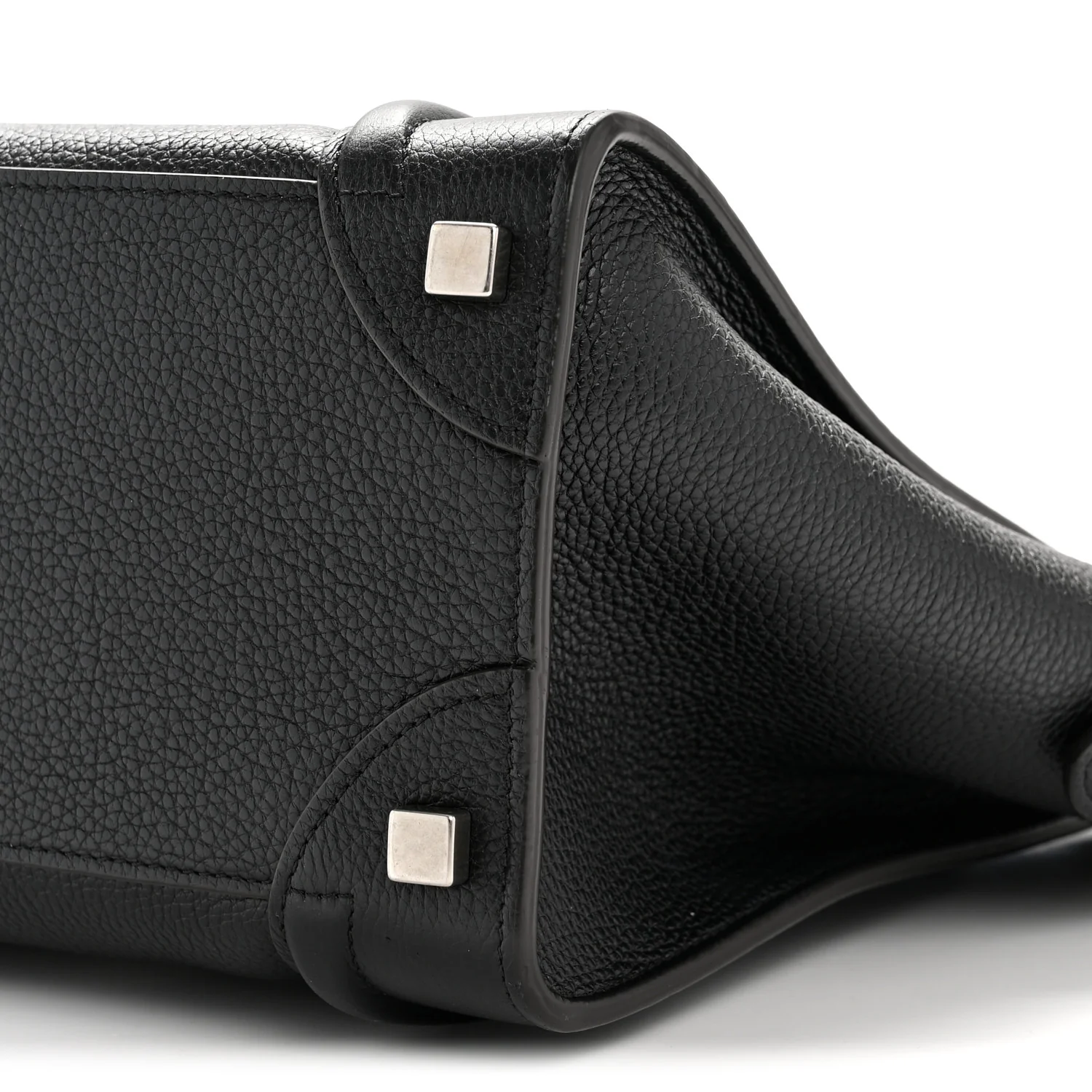 Drummed Calfskin Micro Luggage Black
