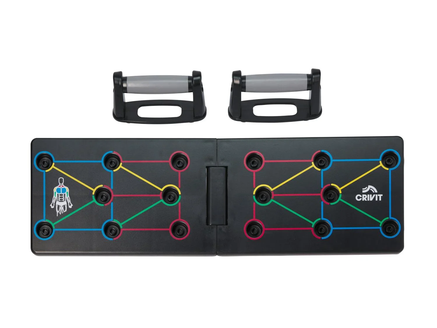 CRIVIT Planche  pompes ou set dhaltres courts ou kettlebell