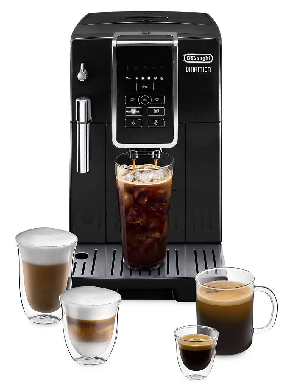 De��Longhi ÿ Dinamica Espresso Machine with 15 Bars of Pressure and Milk Frother ÿ Black/Stainless