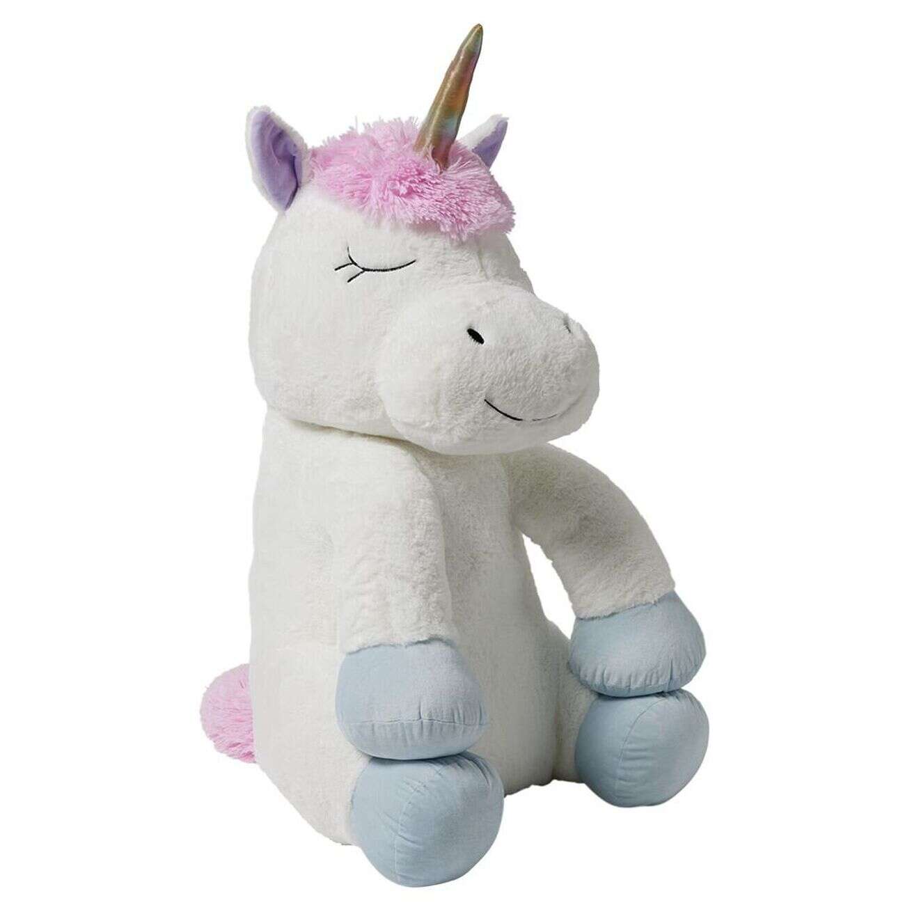 Peluche licorne polyester 80x65x65cm blanc