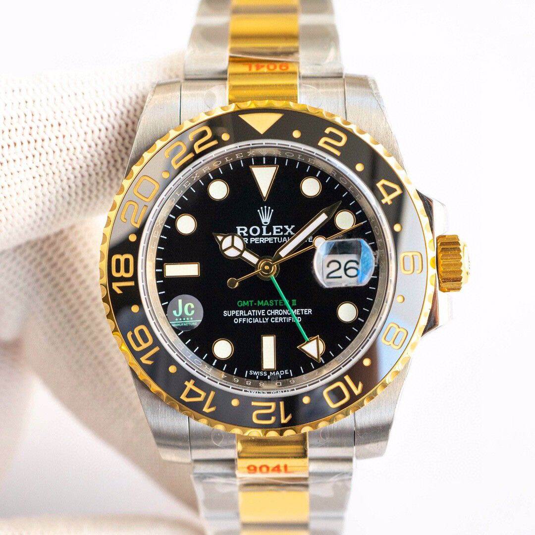 NEW 2025 新2025グリニッジGreenwich ll 42mm ブラックダイアル ベージュゴールドケース ロレックス