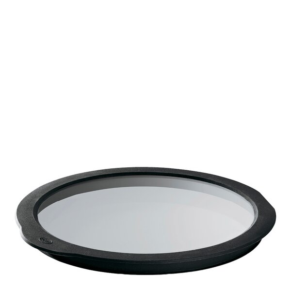 Glasslokk 28 cm klar/svart