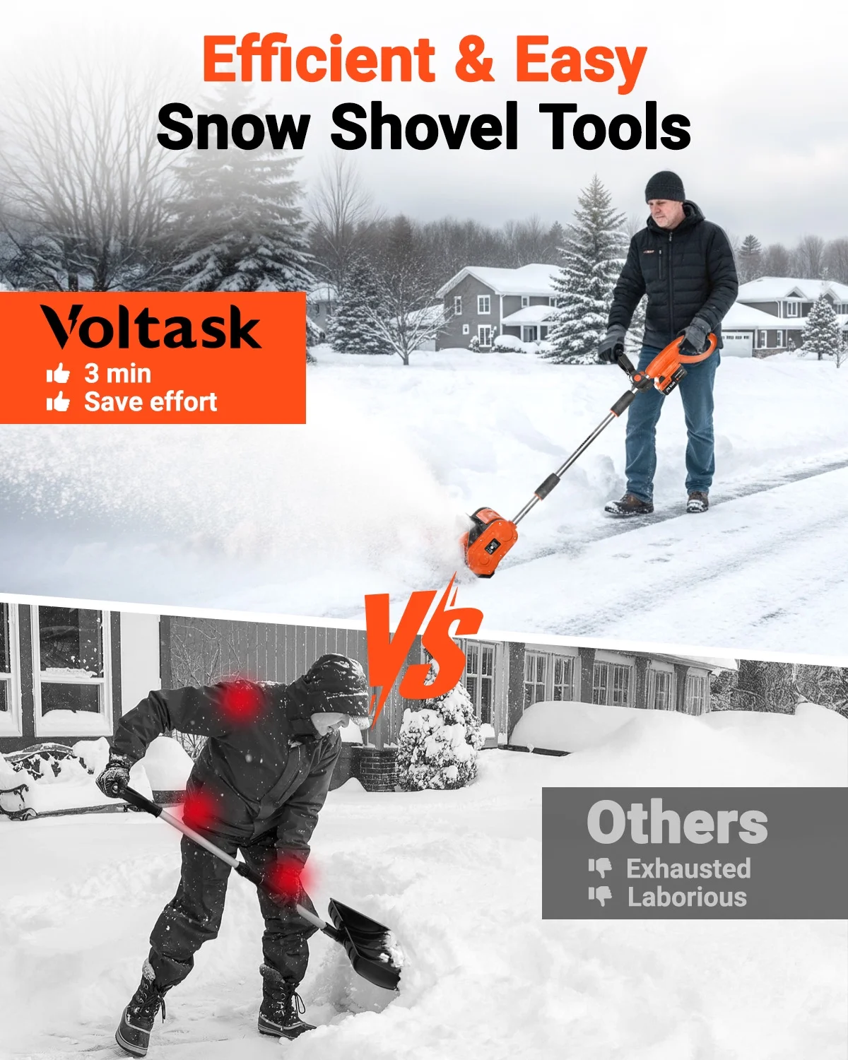 Cordless Snow Shovel 24V | 11-inch | 4-Ah Cordless Snow Blower, Battery Snow Blower with Adjustable Front Handle (4-Ah Battery Quick Charger Included)(24 V) - Image 9