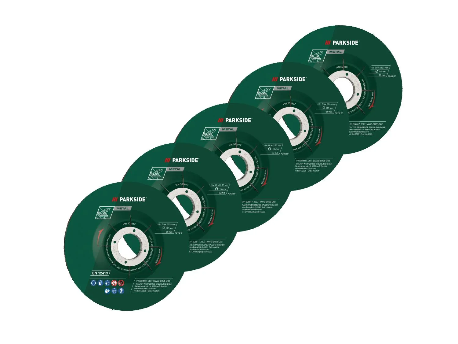 Set de disques ou Plateau auto-agrippant avec disques abrasifs,  115 mm