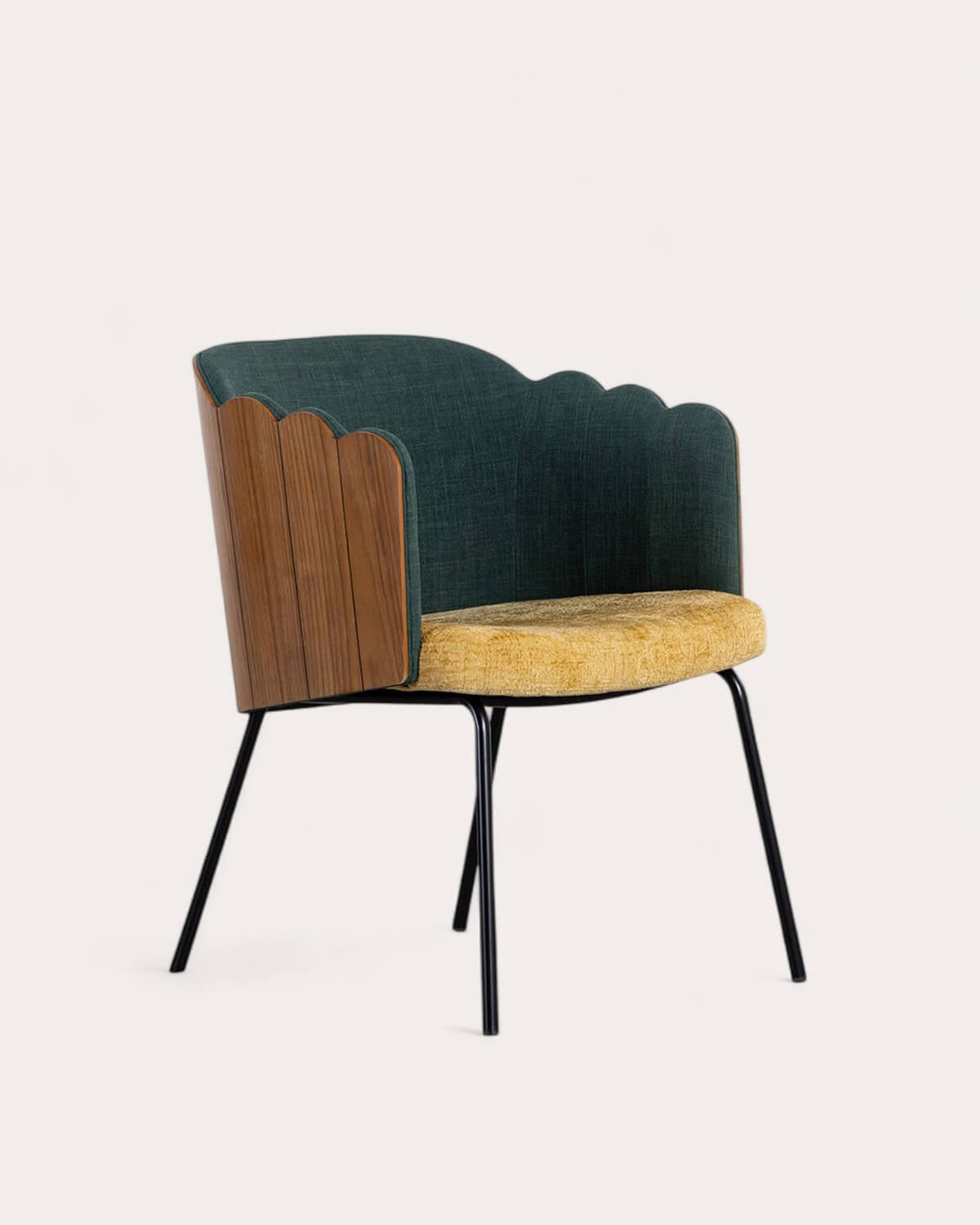 Rene - Silla de Comedor de Madera y Tela Rene