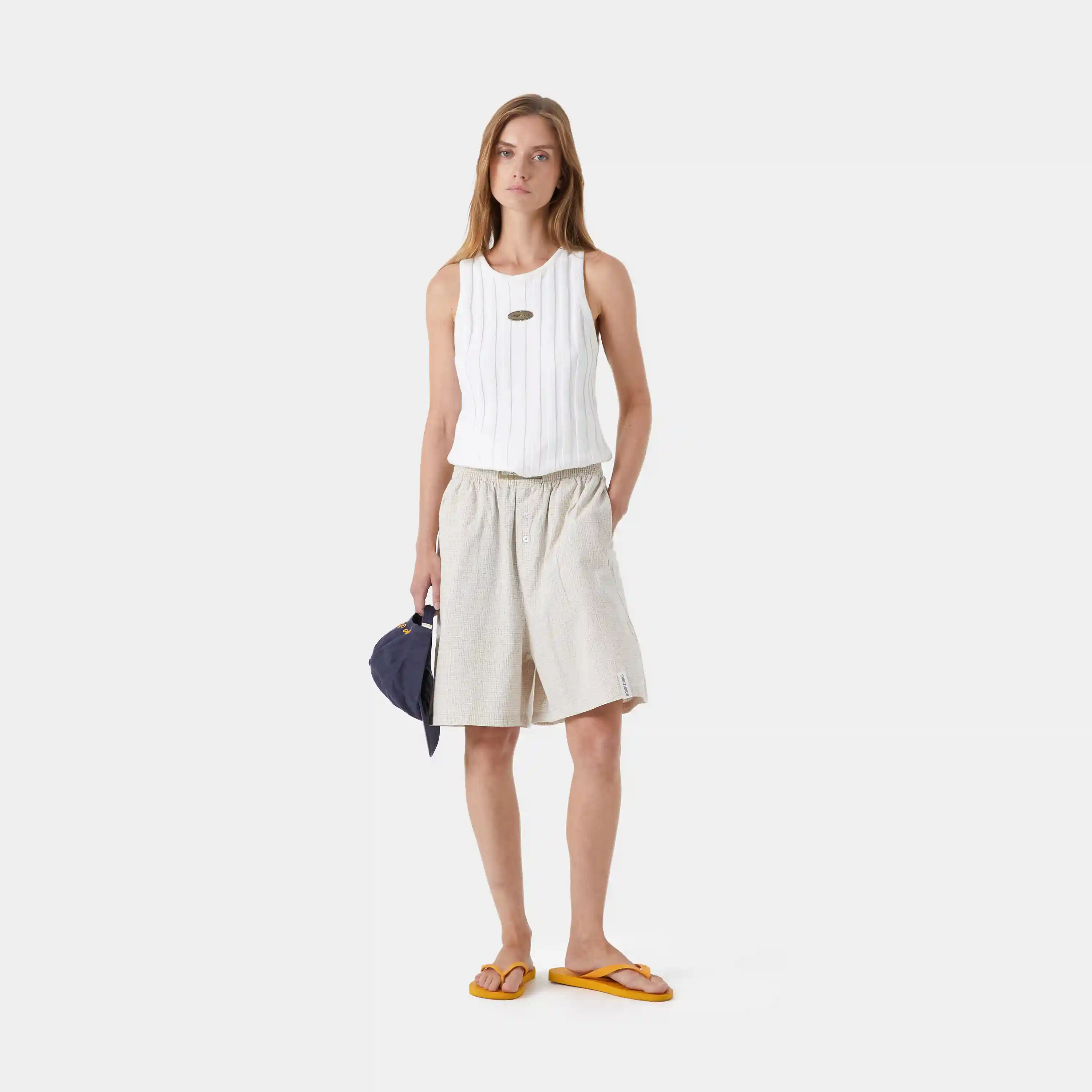 Rib Pearl Tank Top