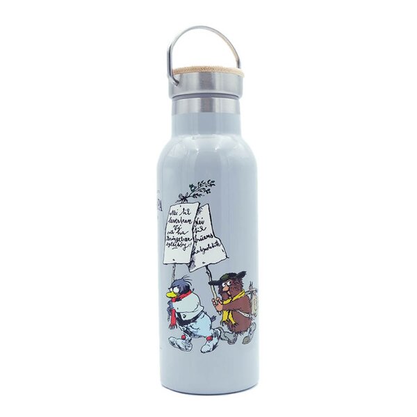 Flåklypa drikkeflaske 500 ml Retro grå