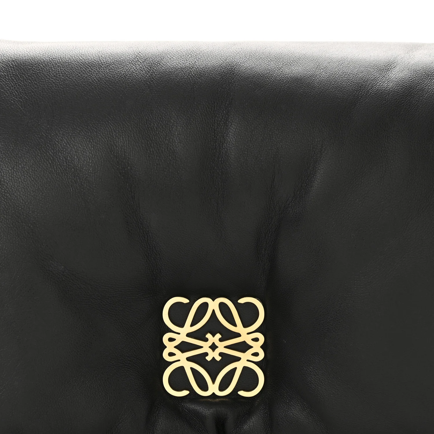 Shiny Nappa Lambskin Mini Goya Puffer Bag Black
