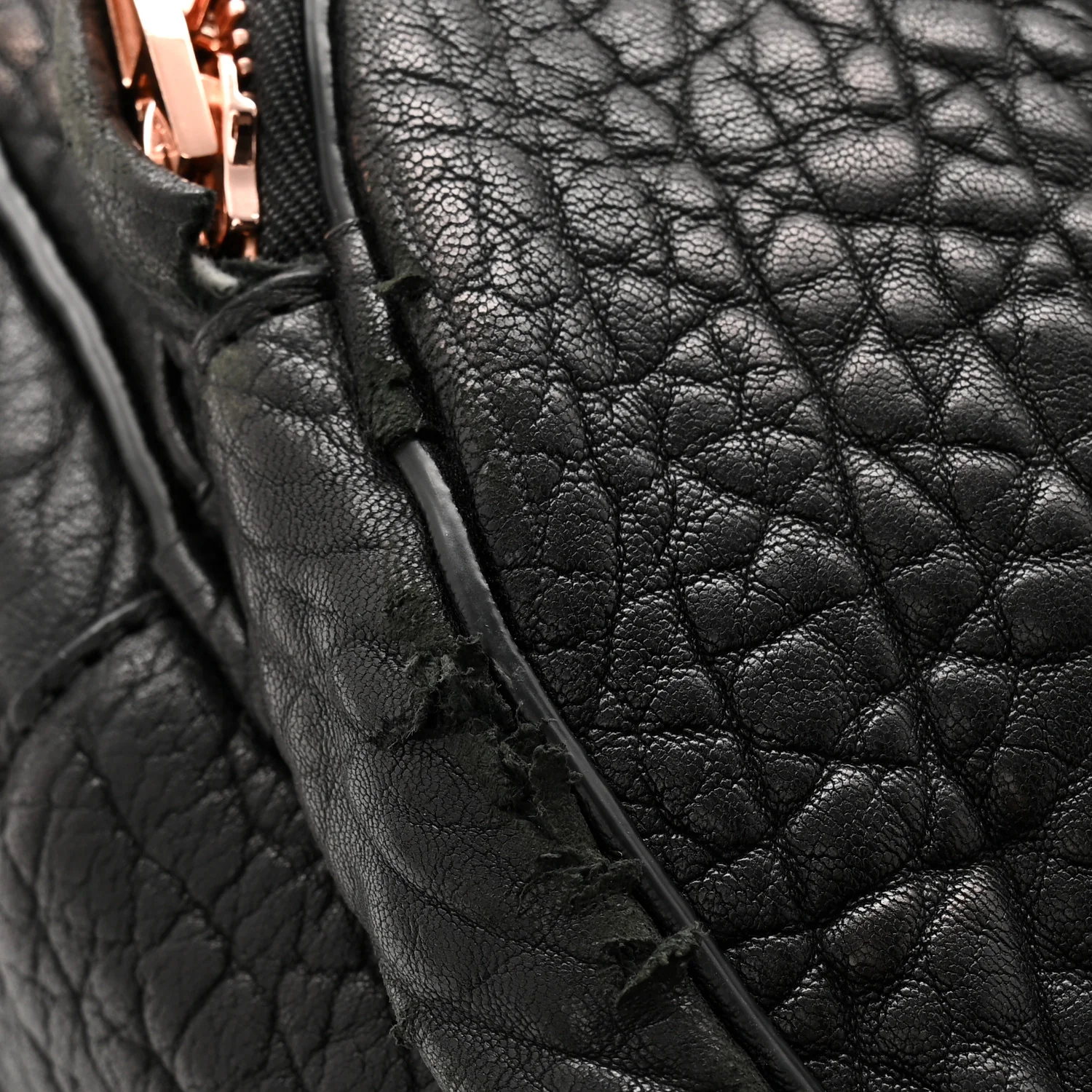 Pebbled Lambskin Dumbo Backpack Black Rose Gold Hardware