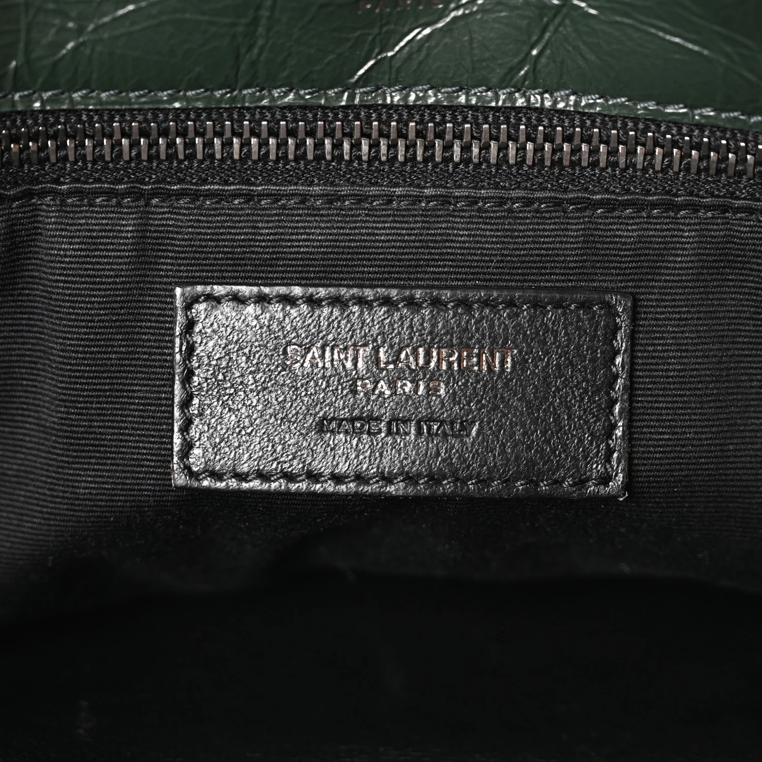 Crinkled Calfskin Matelasse Monogram Medium Niki Chain Satchel Dark Green