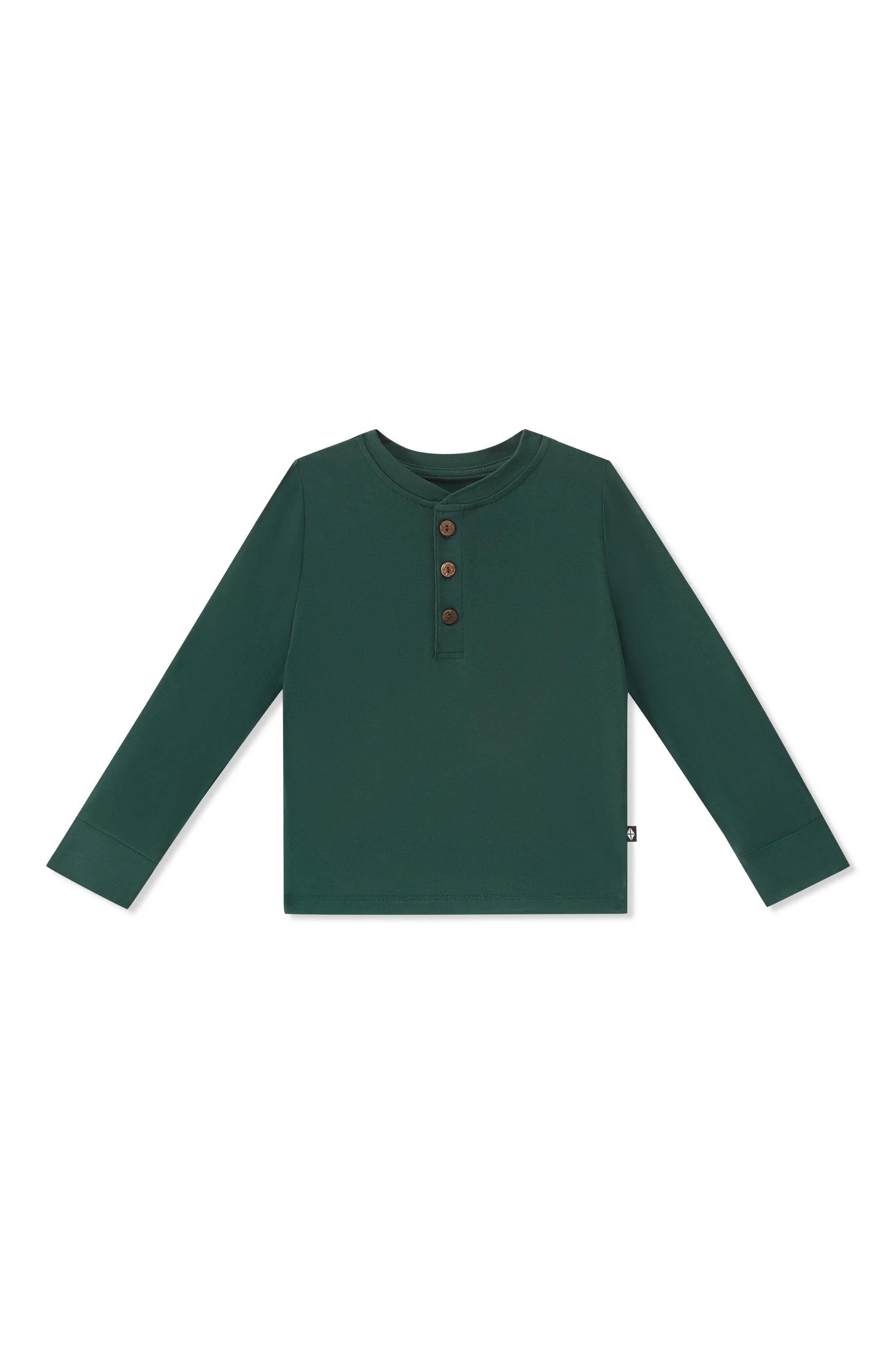 Long Sleeve Toddler Henley Tee in Cypress