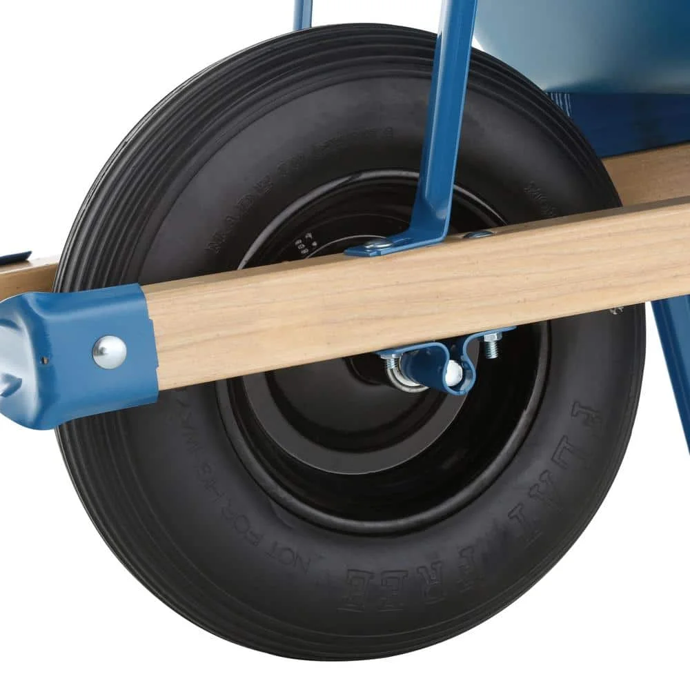 Blue Steel Pneumatic Contractors Wheelbarrow 6 Cu Ft - Image 5