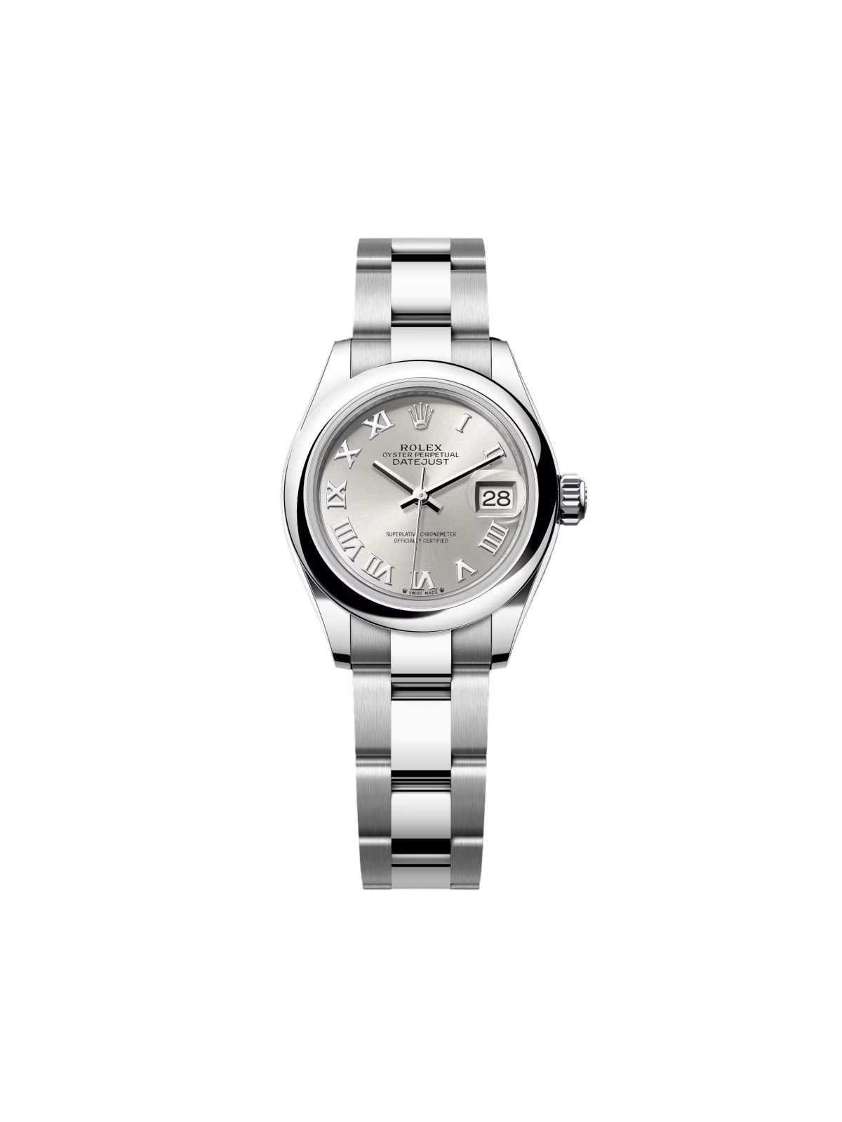 【Super Clone】RLX Lady-Datejust 28mm  m279160 Oyster Perpetual Silver Dial Oyster Bracelet