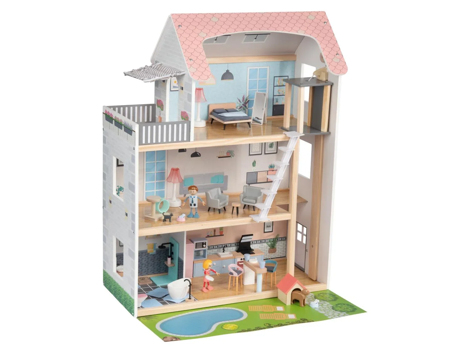 Playtive Maison de poupes XXL, 54 pices