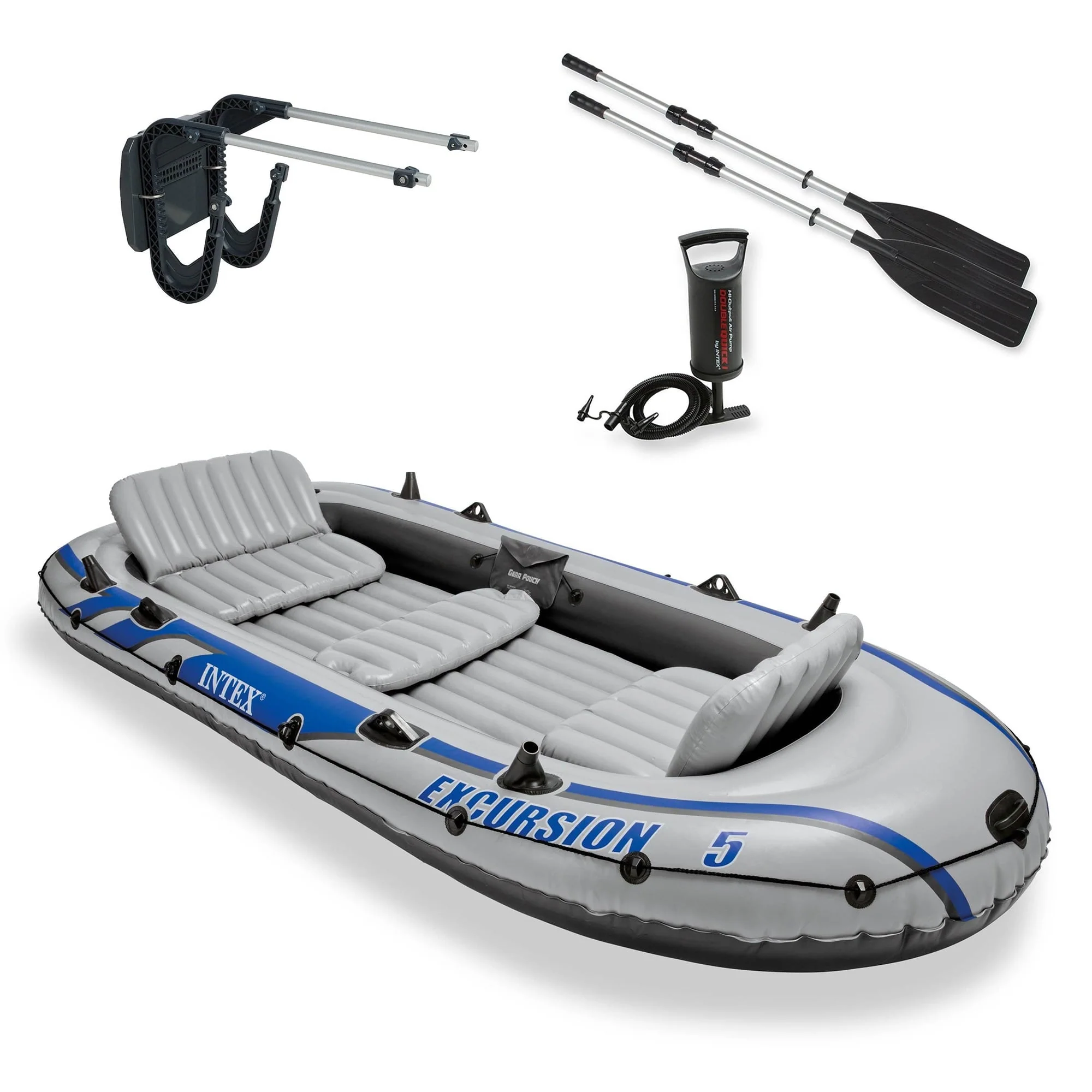 Excursion 5 Person Inflatable Fishing Boat with Composite Motor Mount