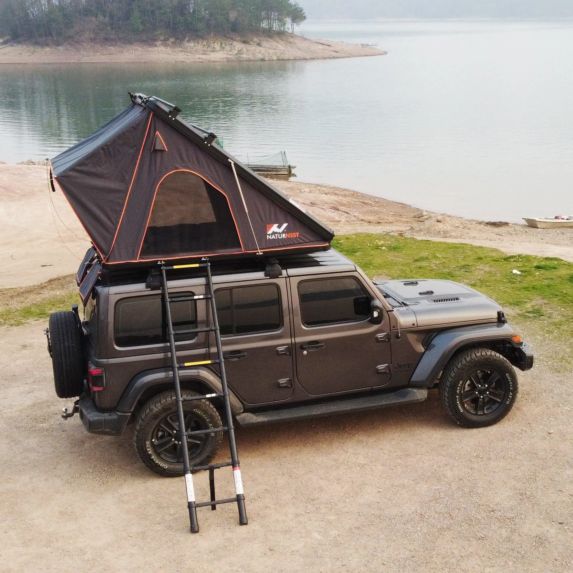 Polaris2 Hardshell Rooftop Tent with 2 Luggage Racks, Car Roof Top Tent with AC Inlets, 3-Color LED Lights and Internal USB Plug for Vans, Jeeps, SUVs and Trucks, 2-3 Person Tent - Image 7