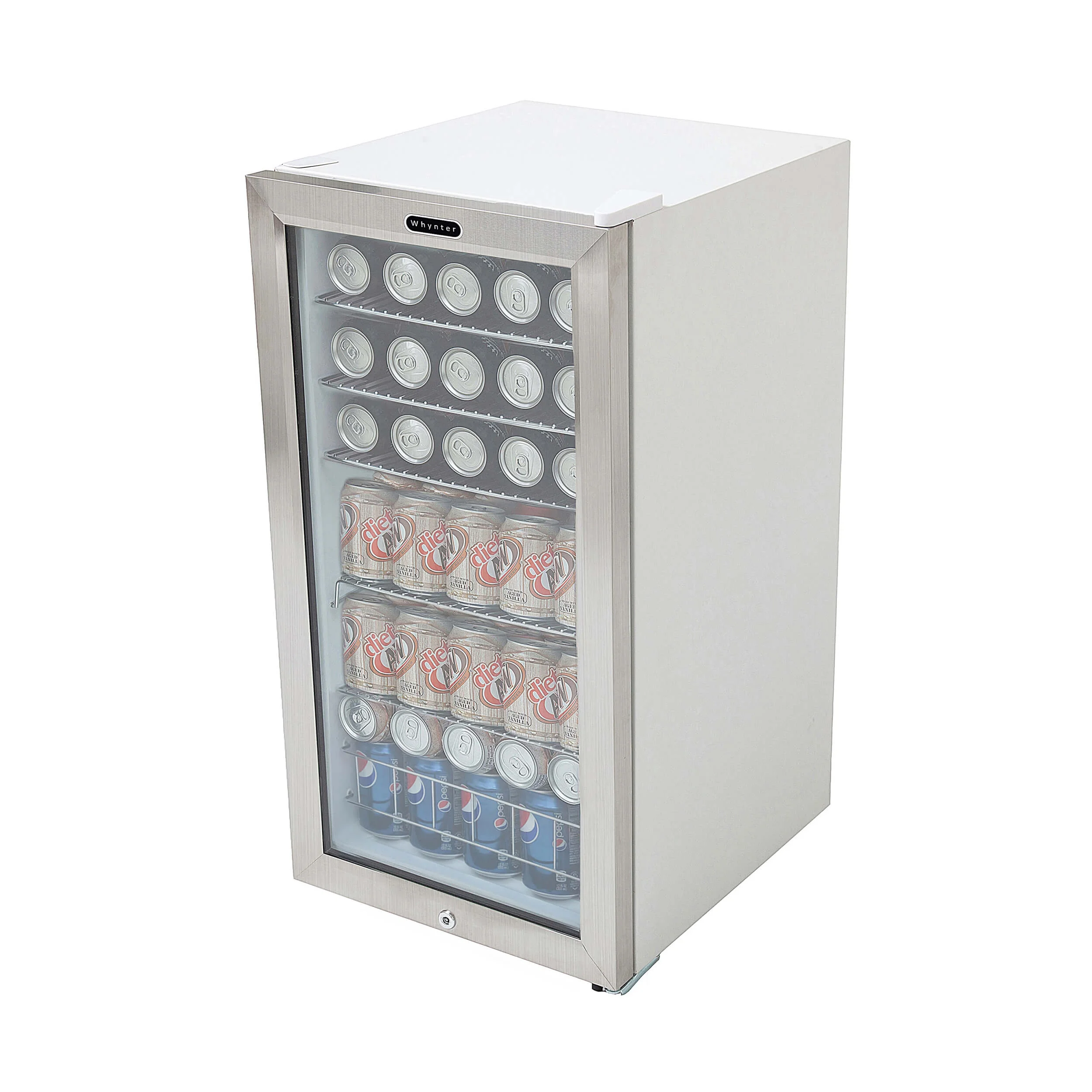 3.3 Cubic Foot Beverage Center Fridge with Lock Stainless Steel - Image 10