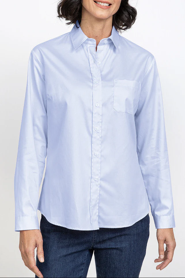 Chemisier femme en coton bleu