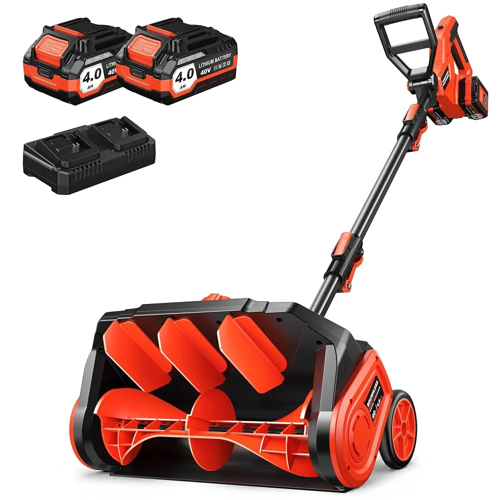 Cordless Electric Snow Shovel, 40V Snow Blower, 17'' width