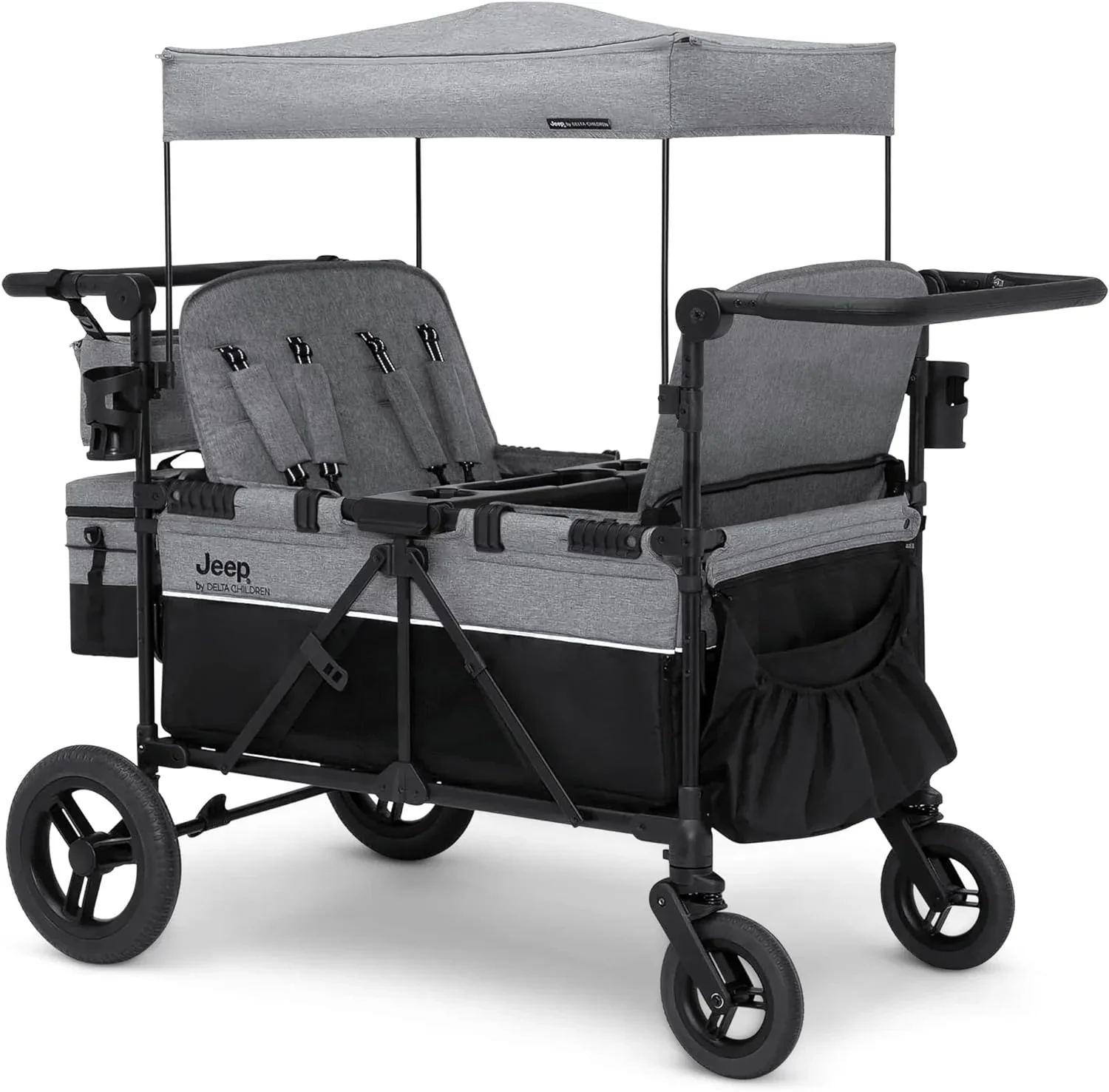 Poussette-wagon Jeep Wrangler Deluxe 4 places par Delta Children, poussette-wagon quadruple haut de gamme
