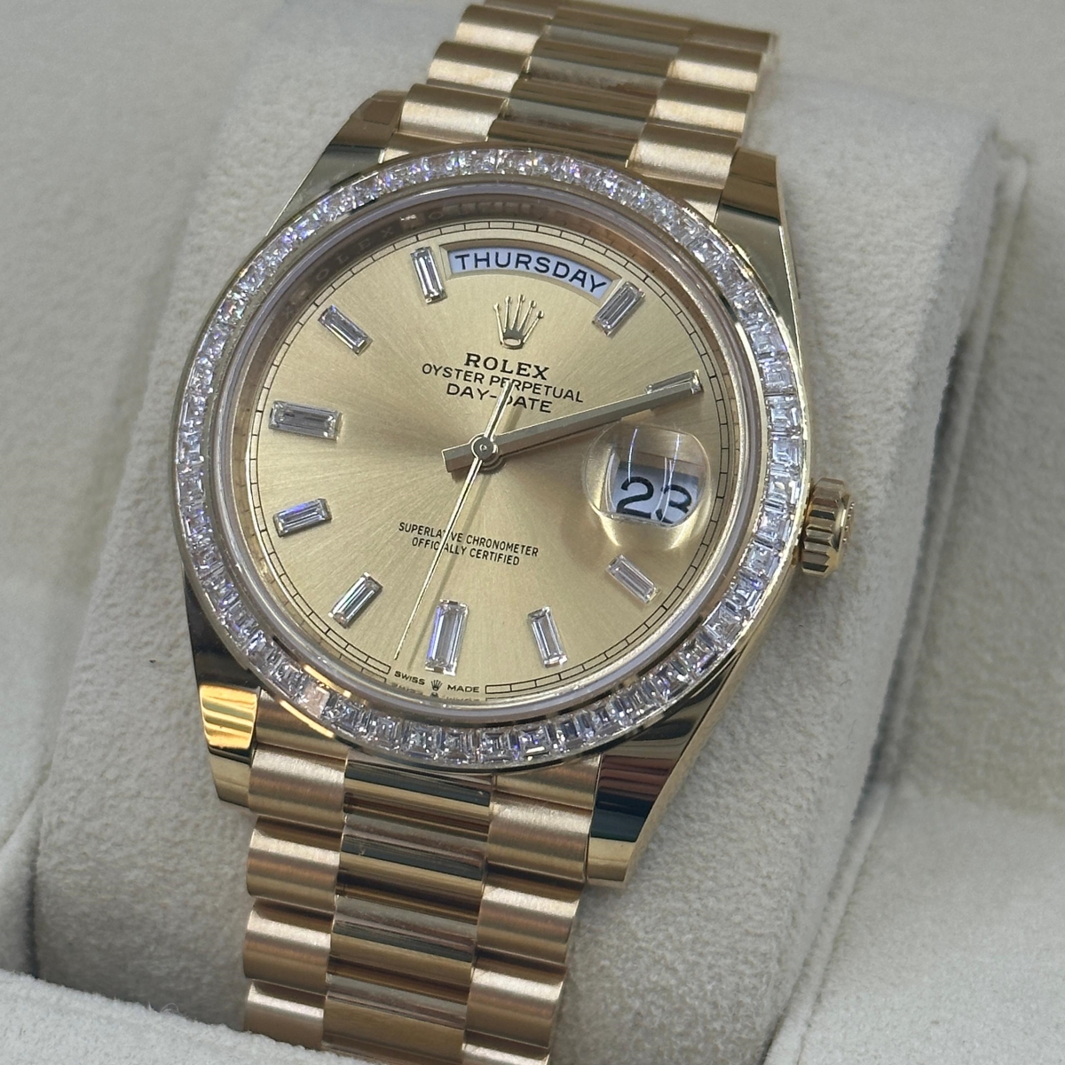 [Super Clone]RLX Day-Date 40mm 228398TBR-0002 Champagne Dial President Watch【Super Clone】