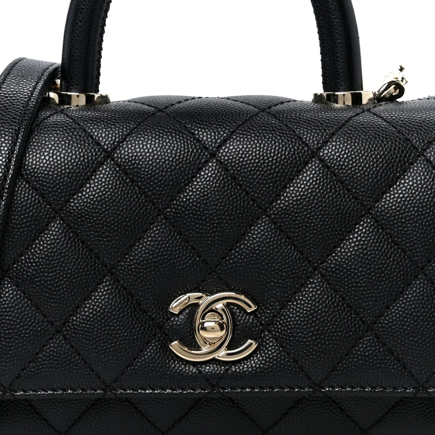 Caviar Quilted Extra Mini Coco Handle Flap Black