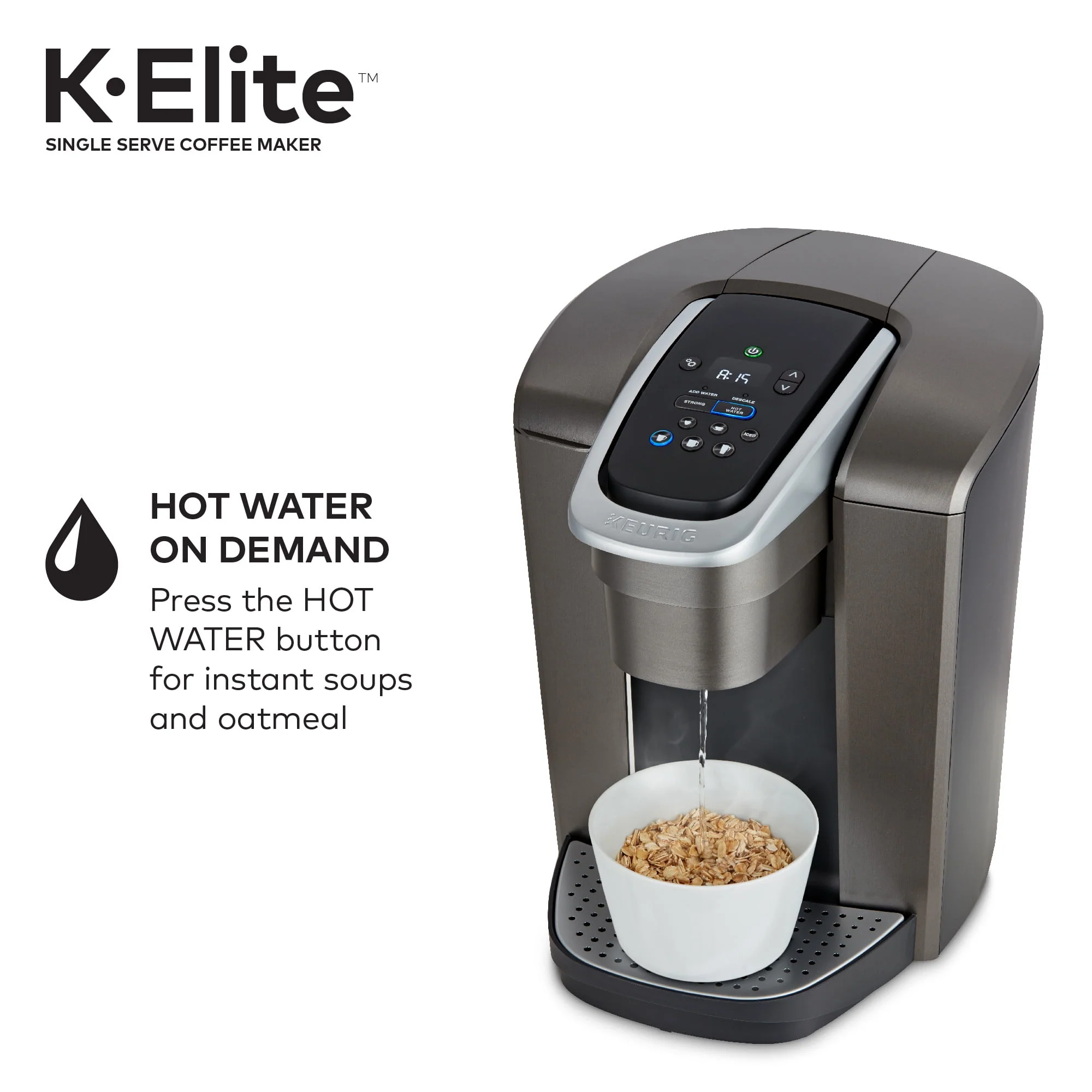 Keurig K - Elite Single - Serve K - Cup Pod Coffee Maker, Brushed Slate