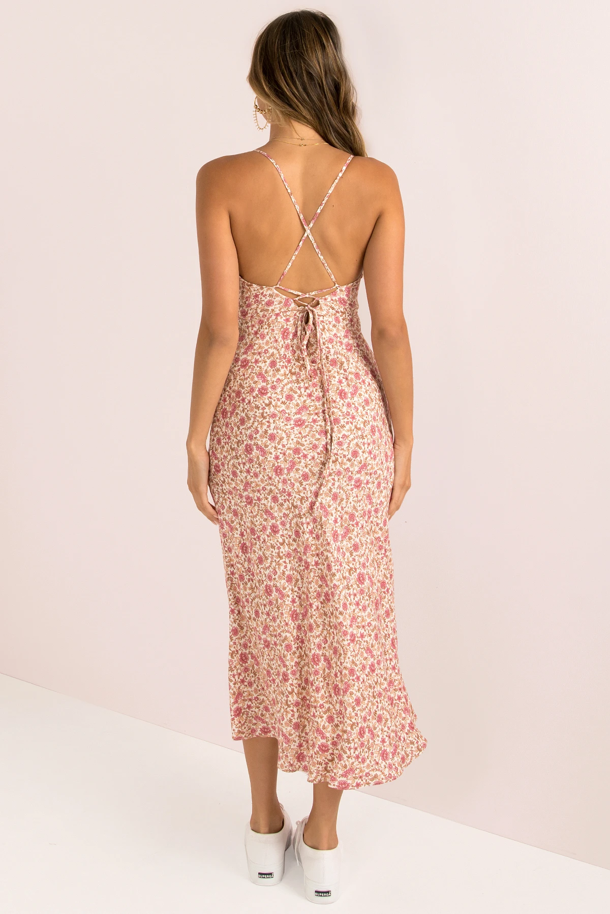 Robe sexy à bretelles et imprimé floral pour femme