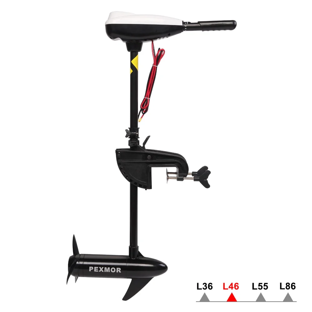 Electric Trolling Motor 46LBS Thrust Saltwater Transom Mounted w/LED Battery Indicator 8 Variable Speed for Kayak