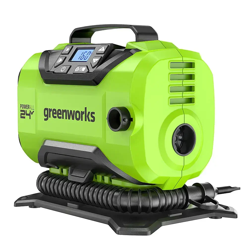 24 Volt Battery Powered 160-PSI Inflator with 2.0 ah Usb-c Battery & Charger - Green