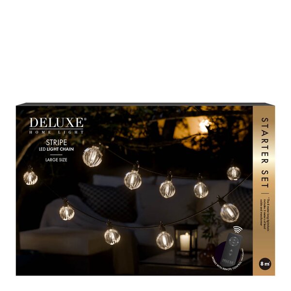LED lyslenke startsett stor 8 m stripe