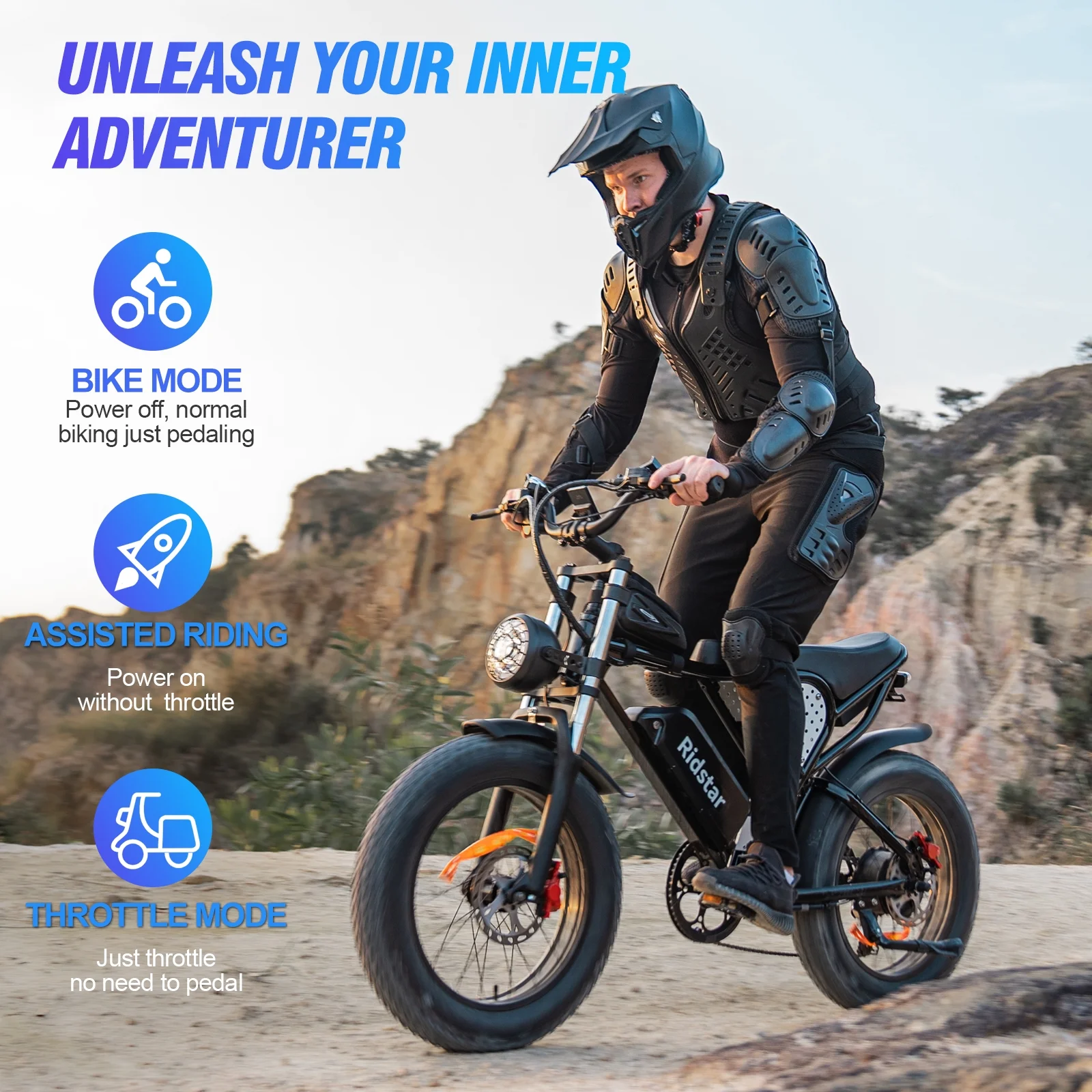 Electric Biycle for Adults,1200W 32MPH,48V 20AH Electric Dirt Bike,20" Fat Tire 7 Speed Mountain Bike UL2849(20inch-1500W-48V 20AH) - Image 2