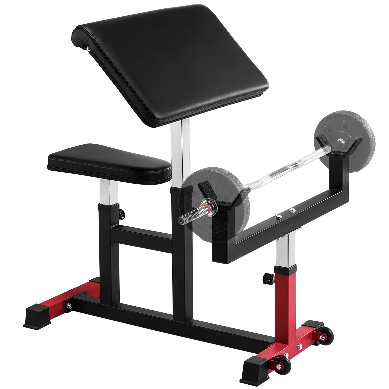 Preacher Curl Bench, Strength Training Biceps Machine, Max load 440 LBS Home Gym Equipment, Seated Arm Isolated Barbell Dumbbell Bicep Station, Adjustable Weight Benches for Home Gym Image 9