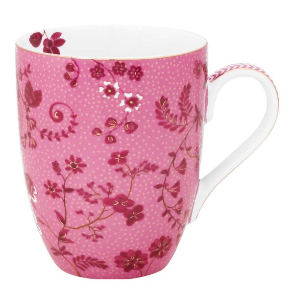 Jolie Flowers krus stor 36,5 cl rosa