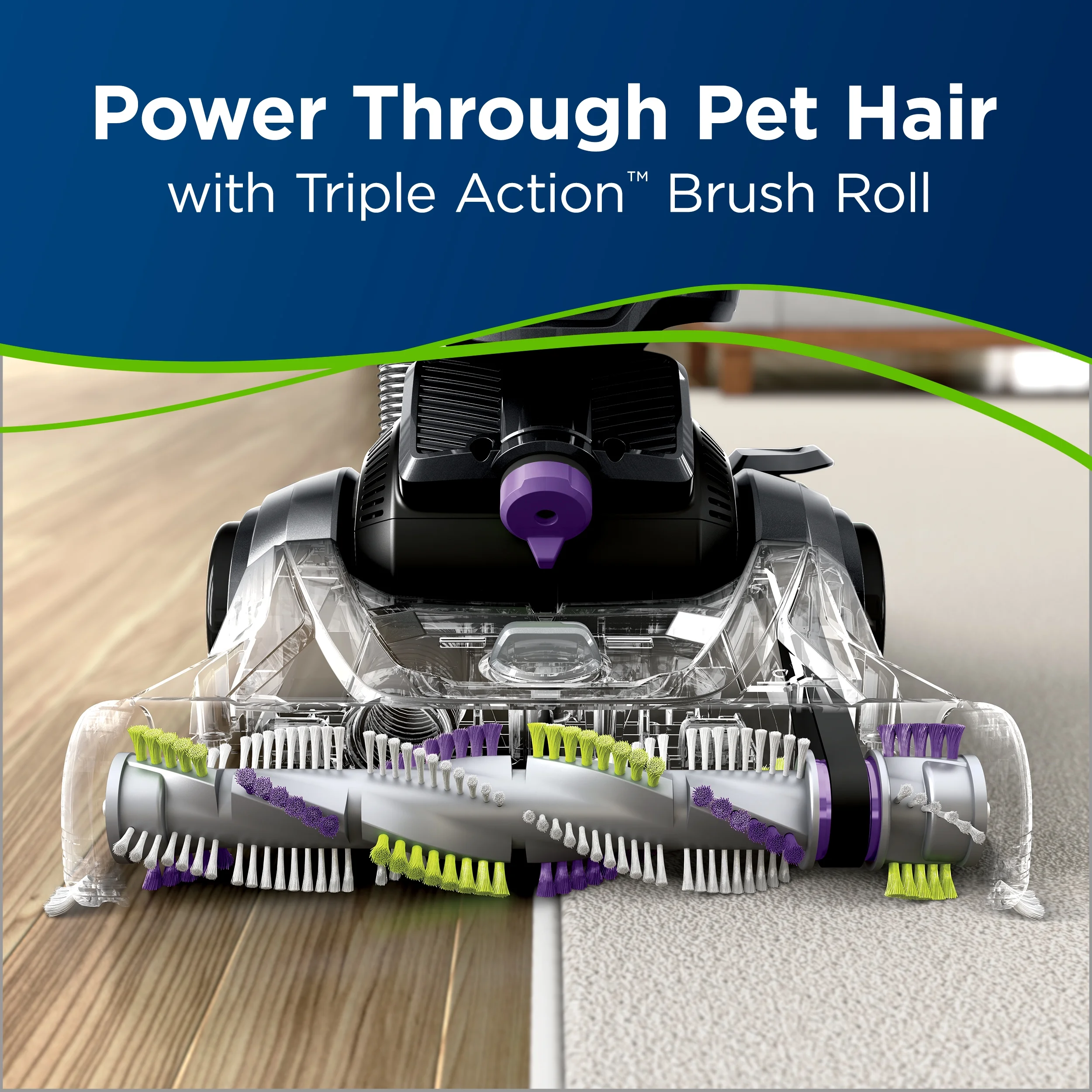 PowerLifter Swivel Pet, Bagless, Upright Vacuum, Pet Friendly, Triple Action Brush Roll, Scatter Free Technology, Swivel Steering, Edge-to-Edge Cleaning, 2260, Black Purple(Gray) - Image 5