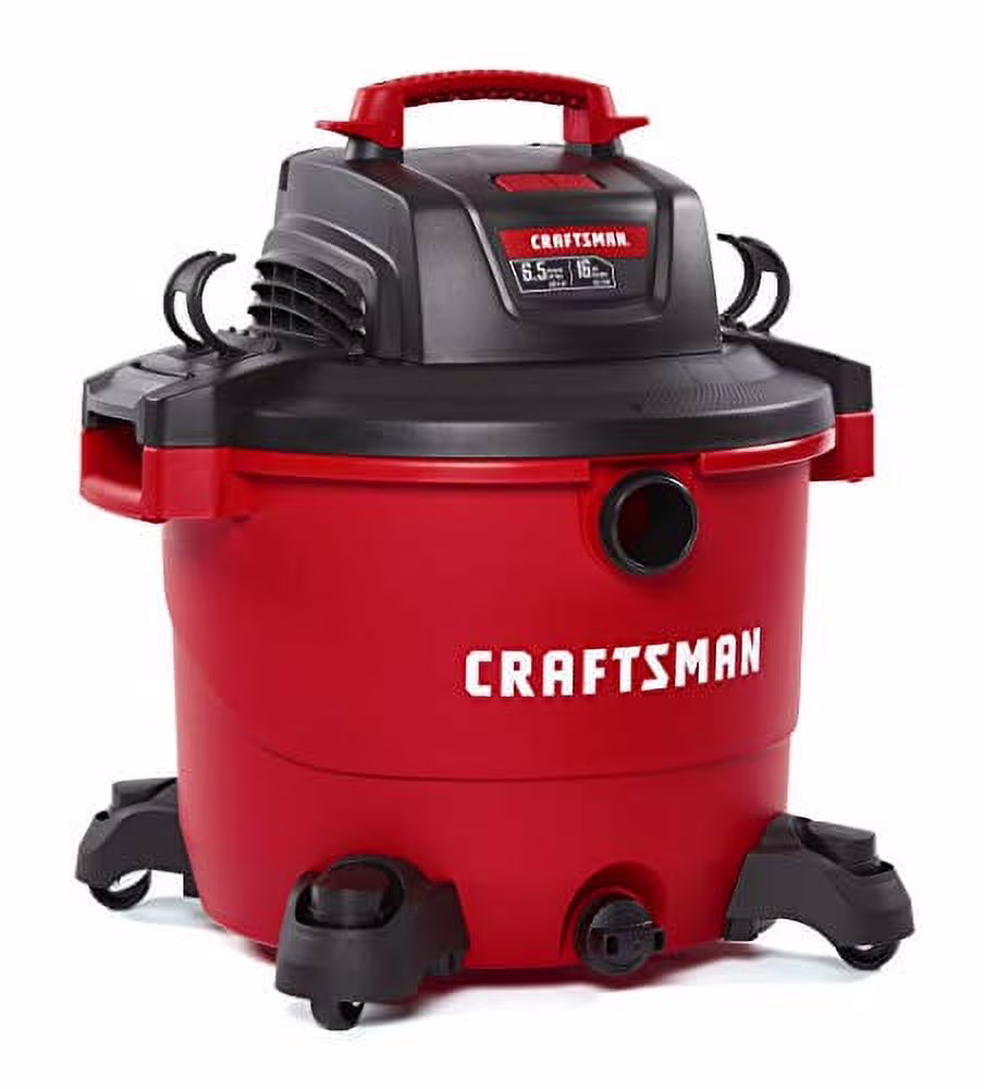 CRAFTSMAN CMXEVBE17595 16 Gallon 6.5 Peak HP Wet/Dry Vac, Heavy - Duty Shop Vacuum with Attachments