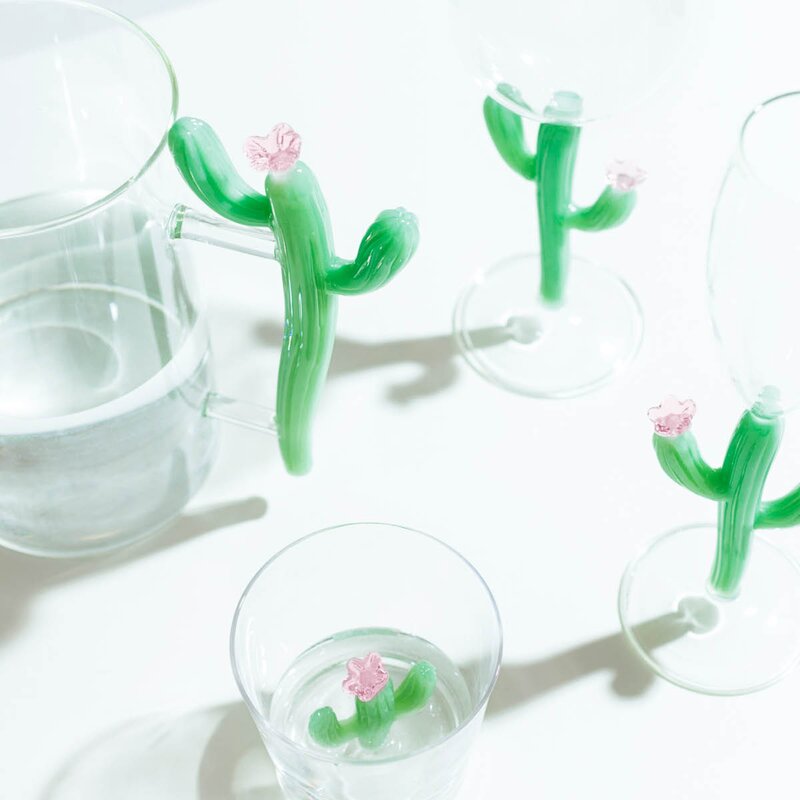 Desert Plants vannglass 30 cl  kaktus matt grønn