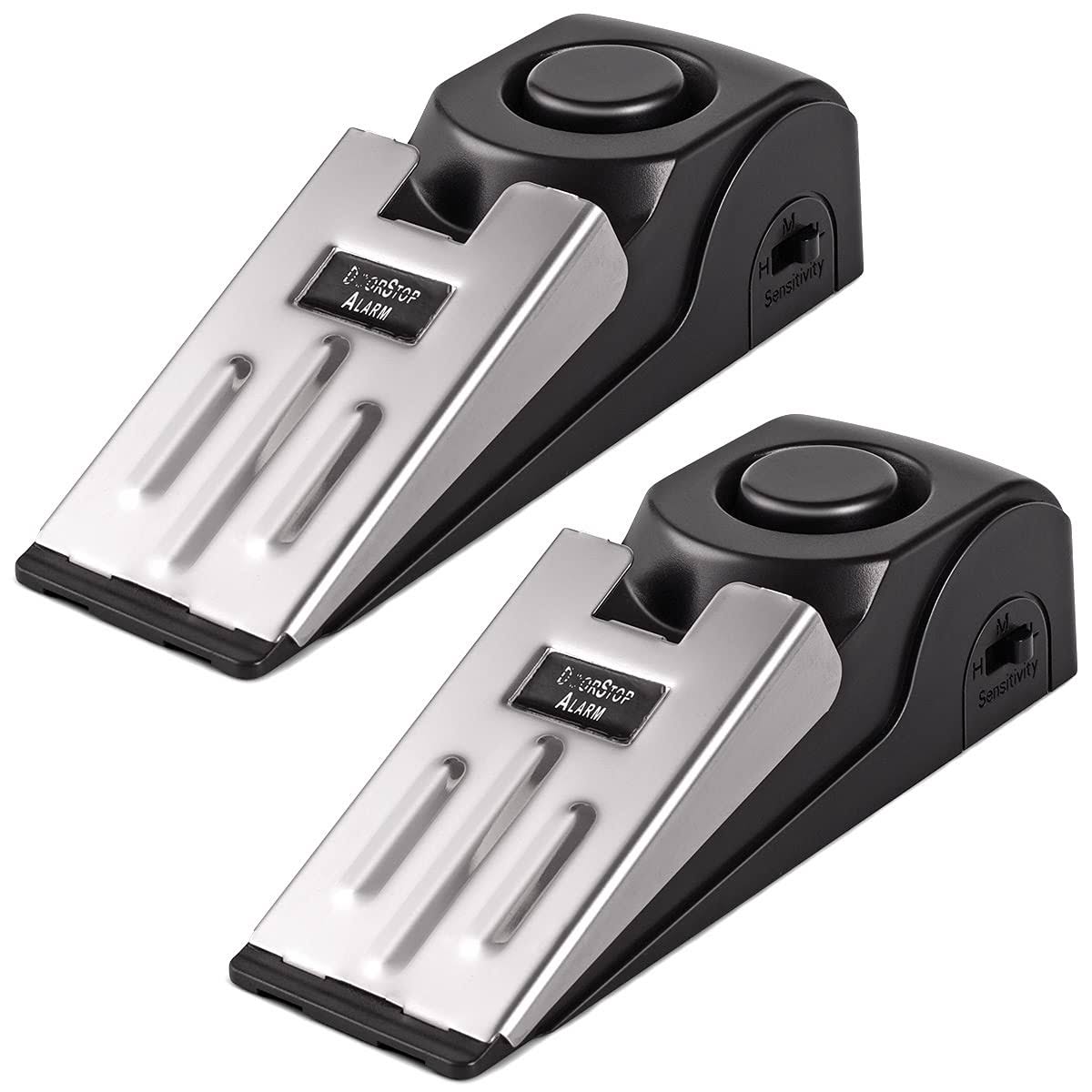 Door Stop Alarm, Door Stopper Security for Home Travel Apartment with 120dB Siren Portable Safety Tool 2 Pack