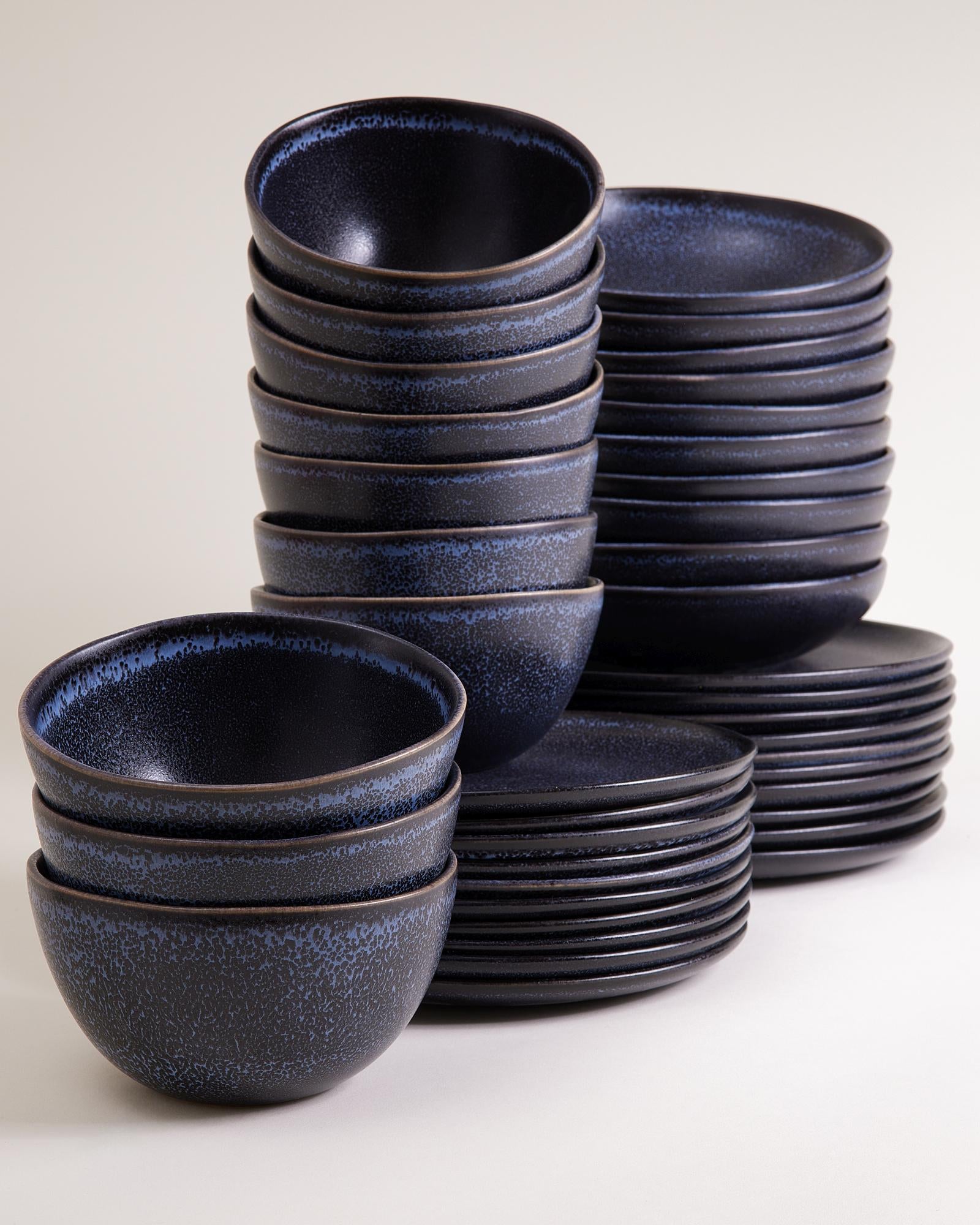 TURMALINA - TABLEWARE SET BLACK 40 PIECES