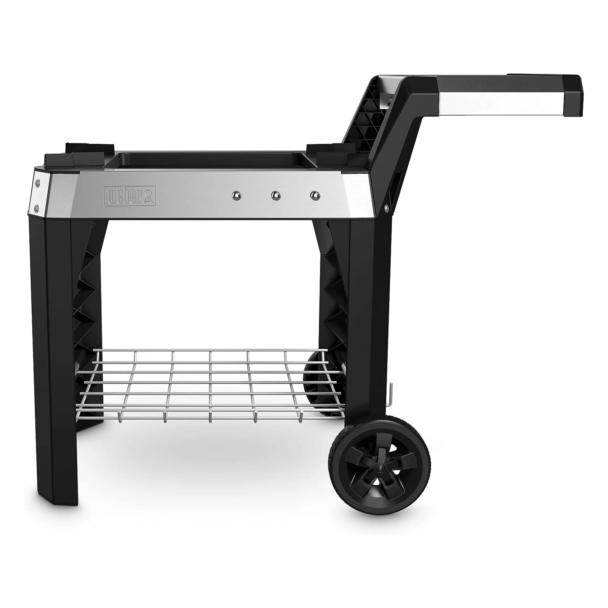 Weber Pulse 200 Electric Grill Rolling Cart with Foldable Side Table, Black(1) Image 2