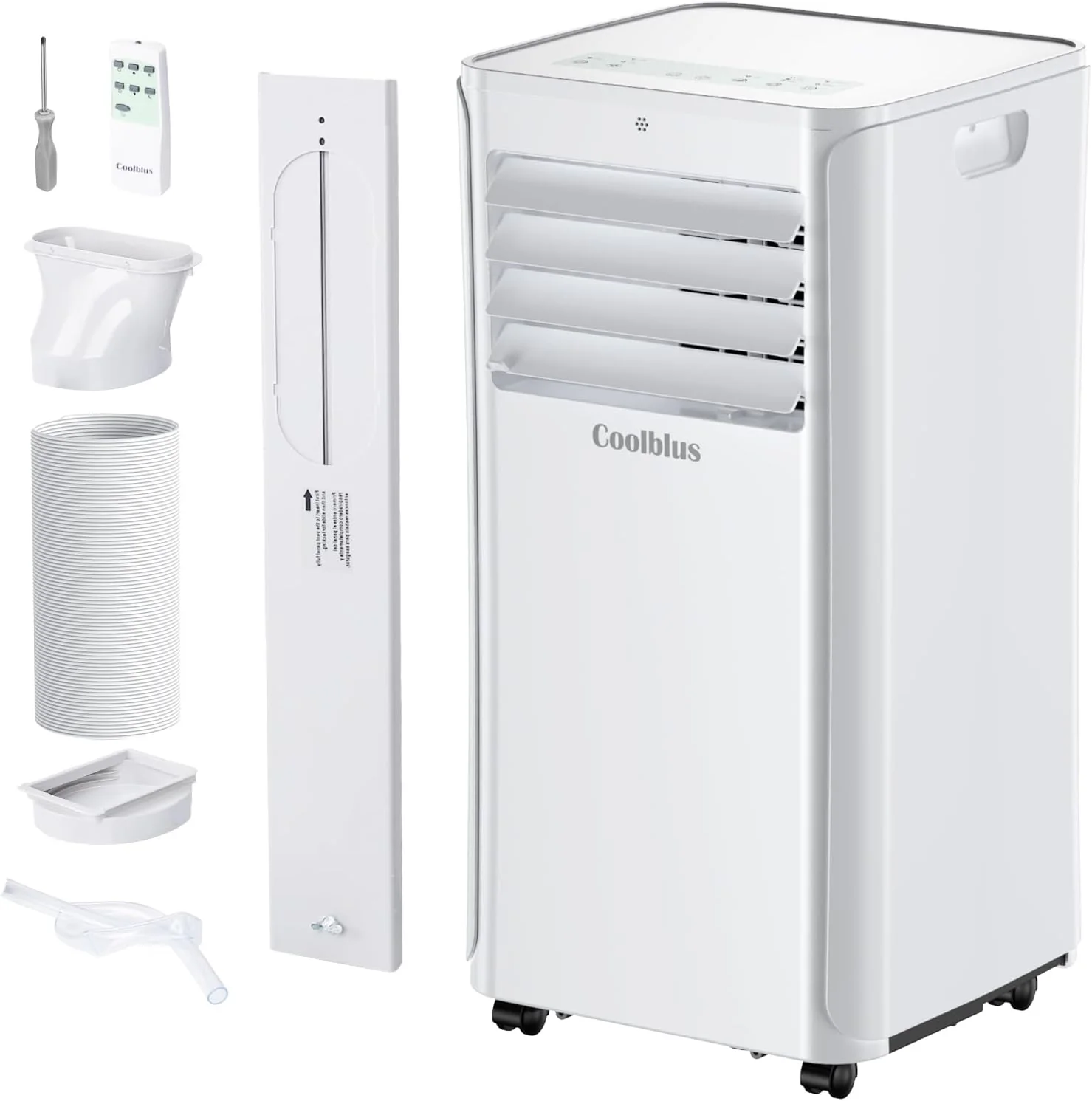 8500 BTU Portable Air Conditioners Cool Up to 360 Sq.Ft,3 IN 1 portable ac unit with Remote Control/LED Display/24Hrs Timer/Window Installation Kit & Screwdriver,White