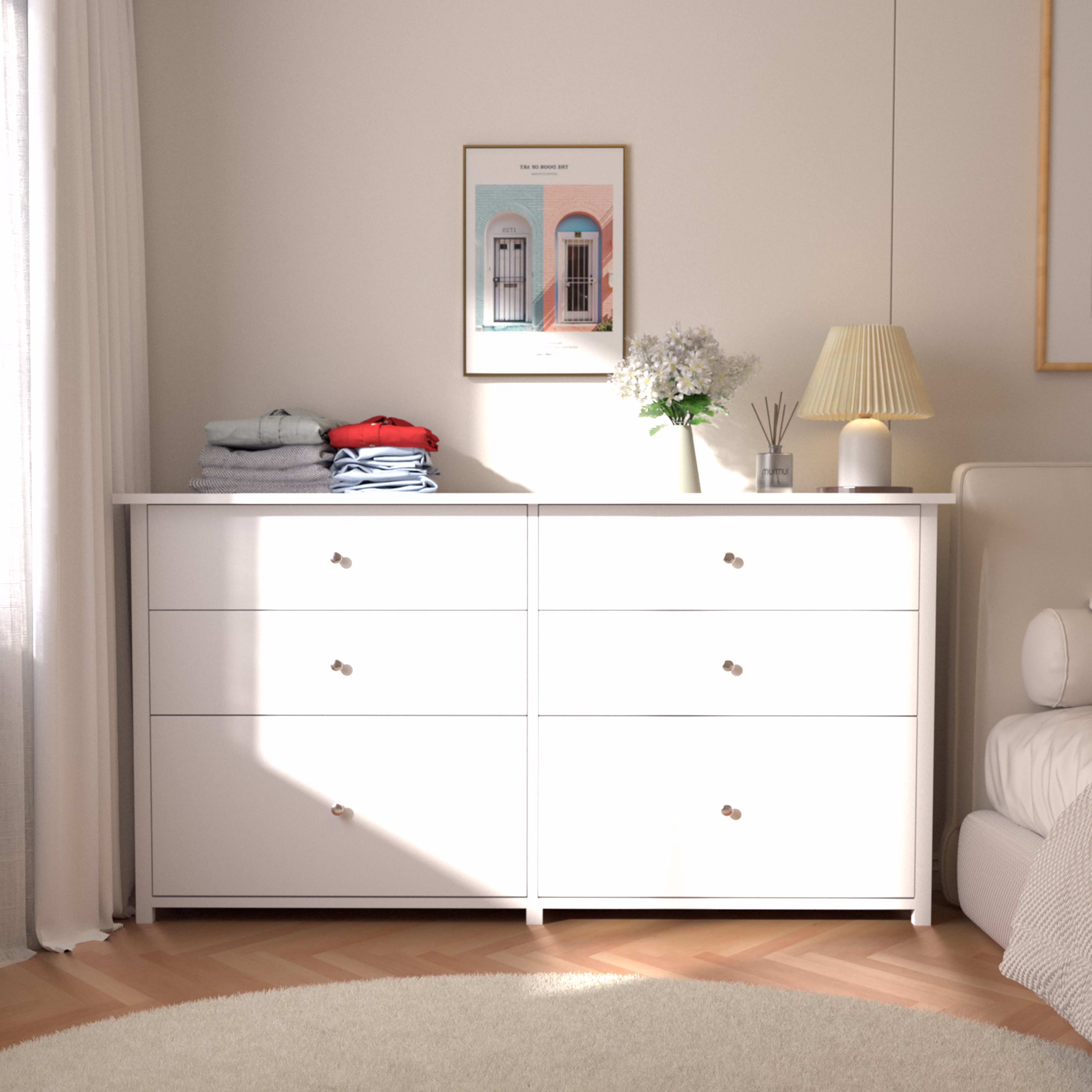Oversized 5-Drawer Dresser Chest, Large Storage Dresser for Bedroom Storage, Oak(Oak/5 drawer) - Image 3