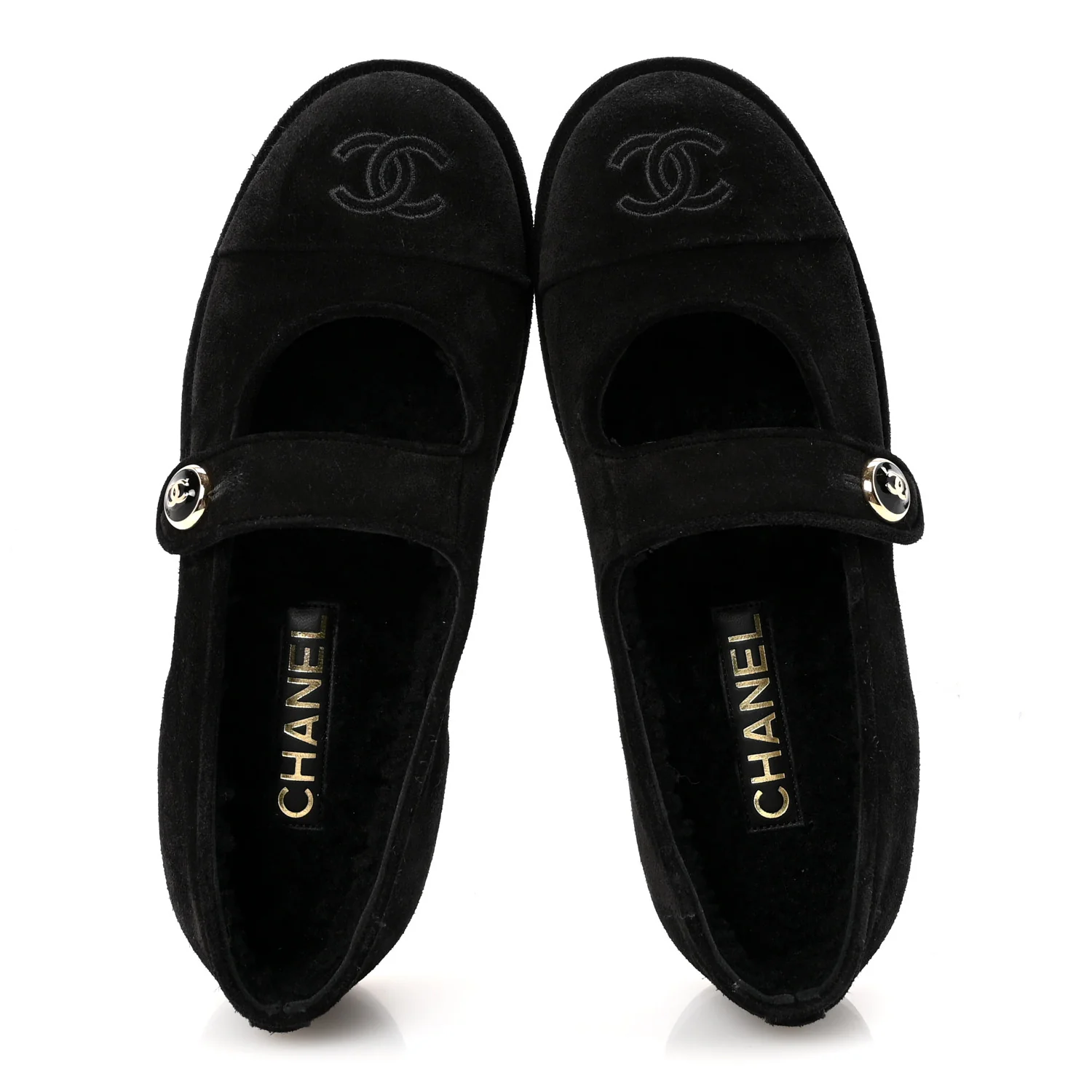 Suede Cap Toe CC Mary Jane Flats 37 Black