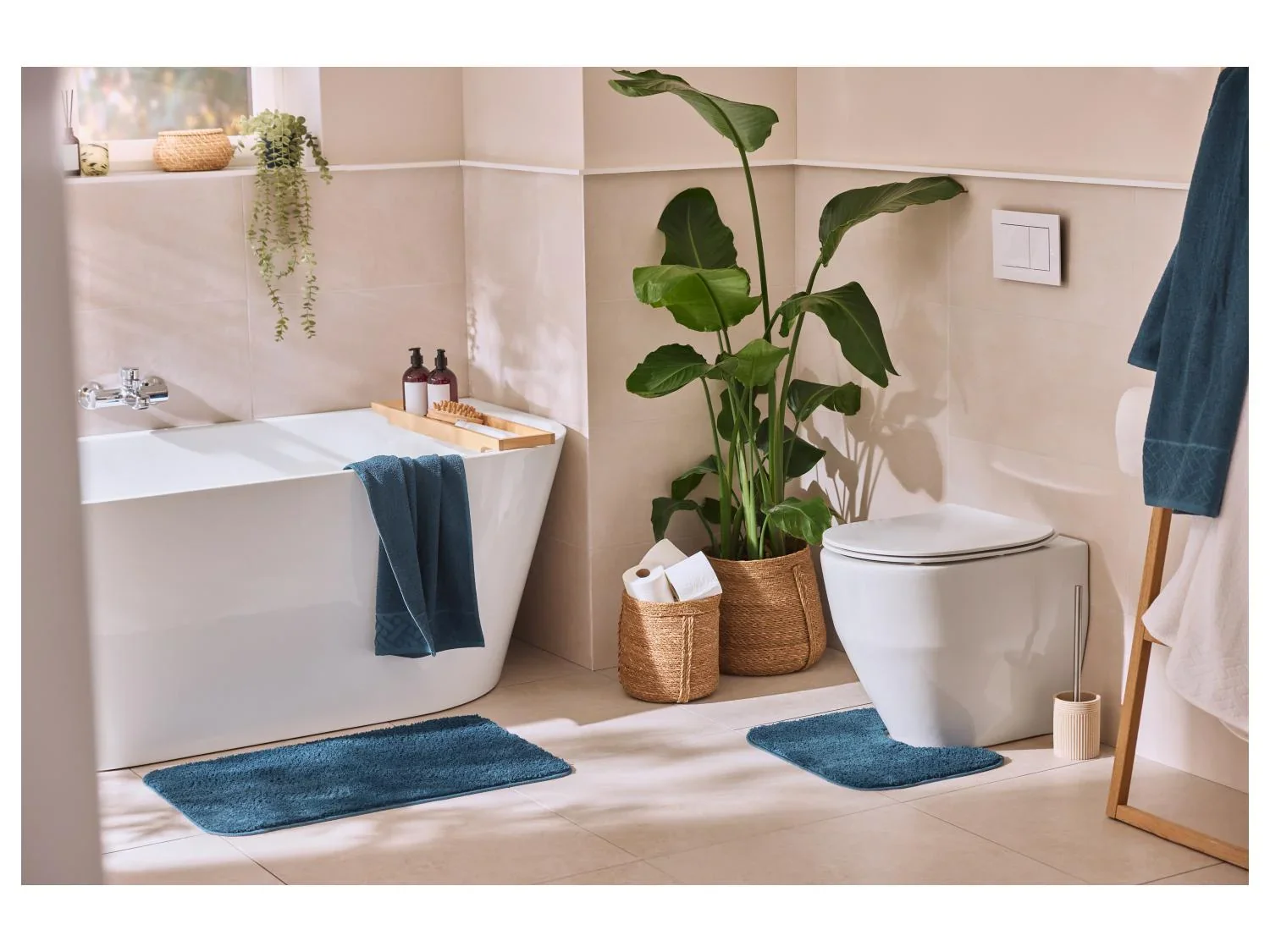 LIVARNO Set de 2 tapis WC et salle de bains