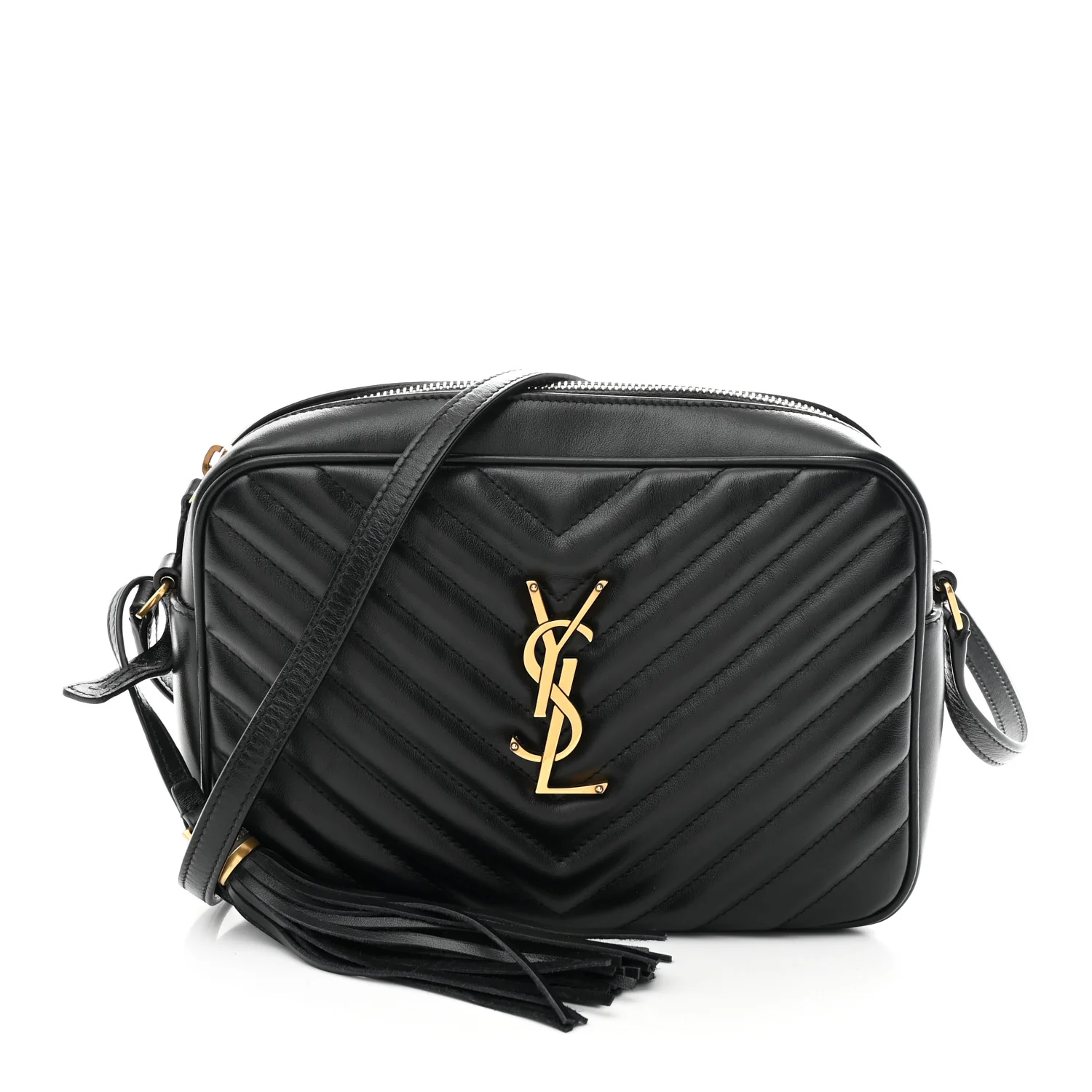 Calfskin Matelasse Monogram Lou Camera Bag Black