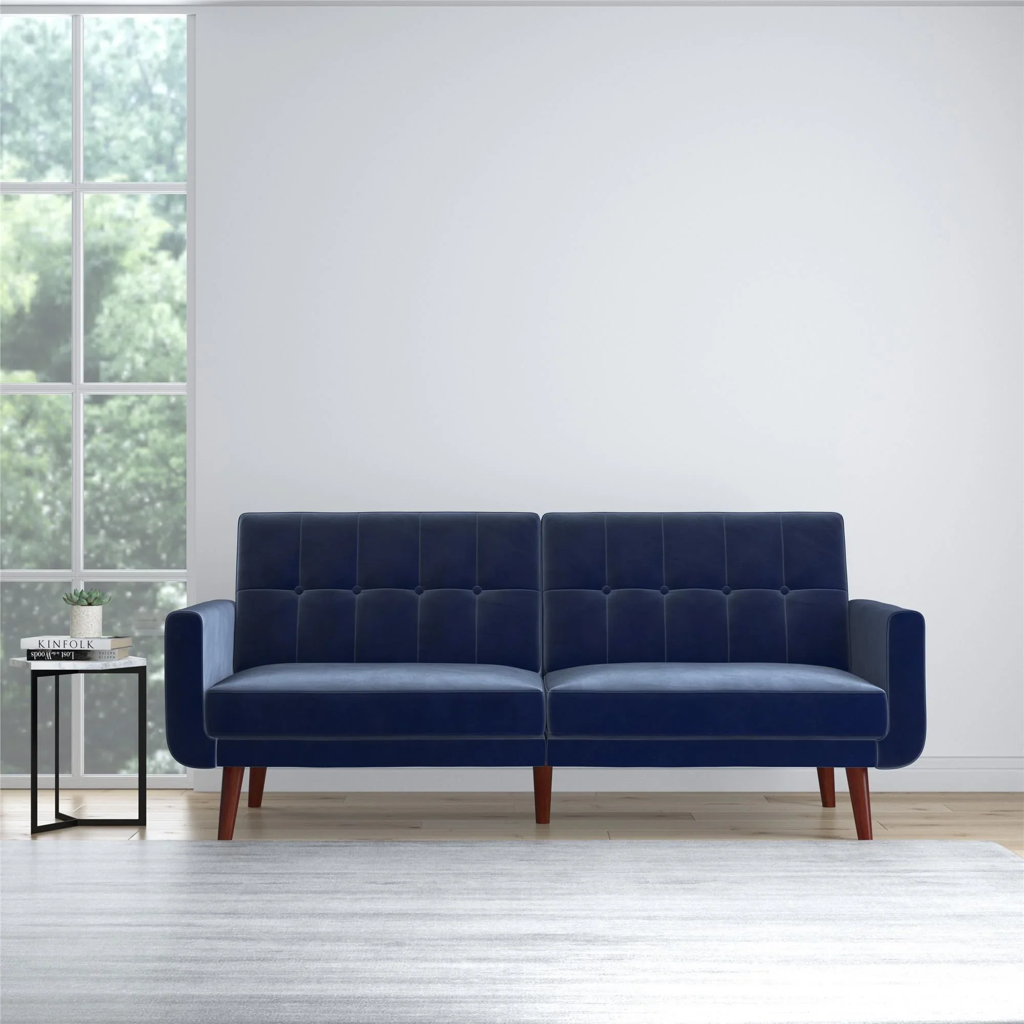 Better Homes & Gardens Nola Modern Futon, Camel Faux Leather