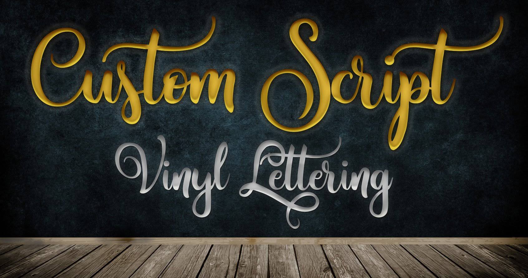 Custom Script Font Text Vinyl Personalized Lettering Decal Live Design (Vinyl)