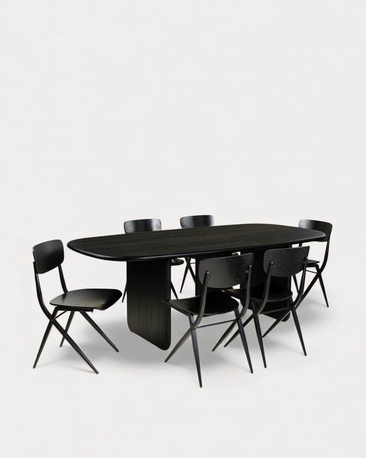 Set Kuroen - Ticher - Set de Mesa de Comedor Rectangular (220x110 cm) Kuroen y 6 Sillas de Comedor de Madera Ticher