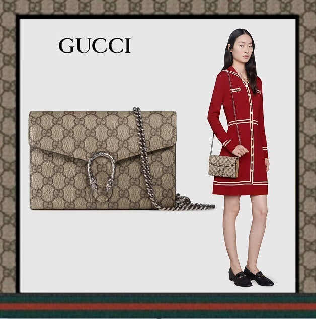 GUCCI【グッチ】春夏★ディオニュソス·GGスプリーム チェーンウォレット-選べる5色