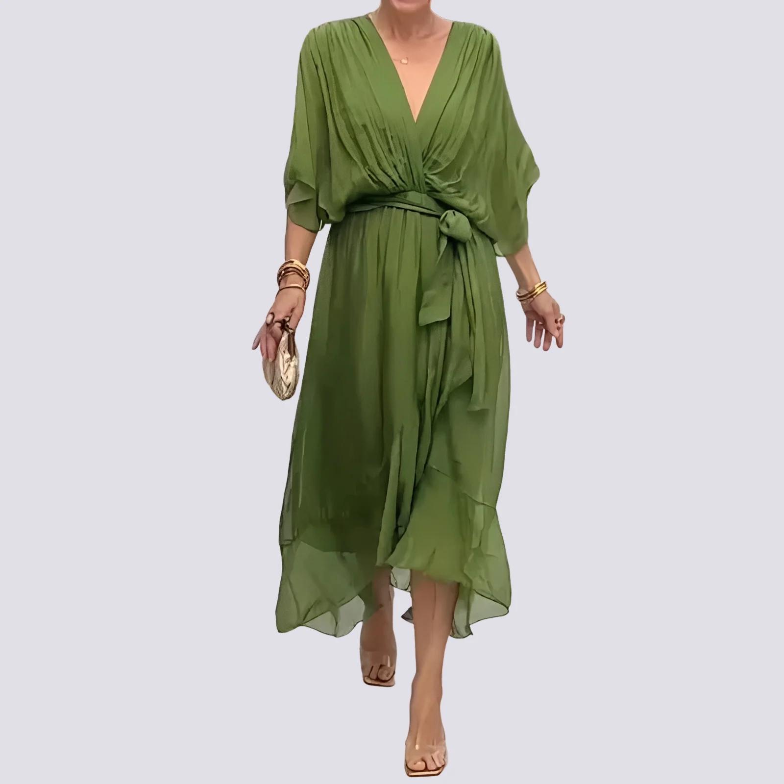 Jane - Robe Irrégulière avec Col en V